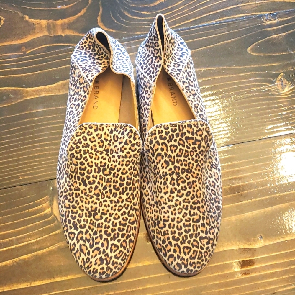 LUCKY BRAND Cahill Leopard print leather flat